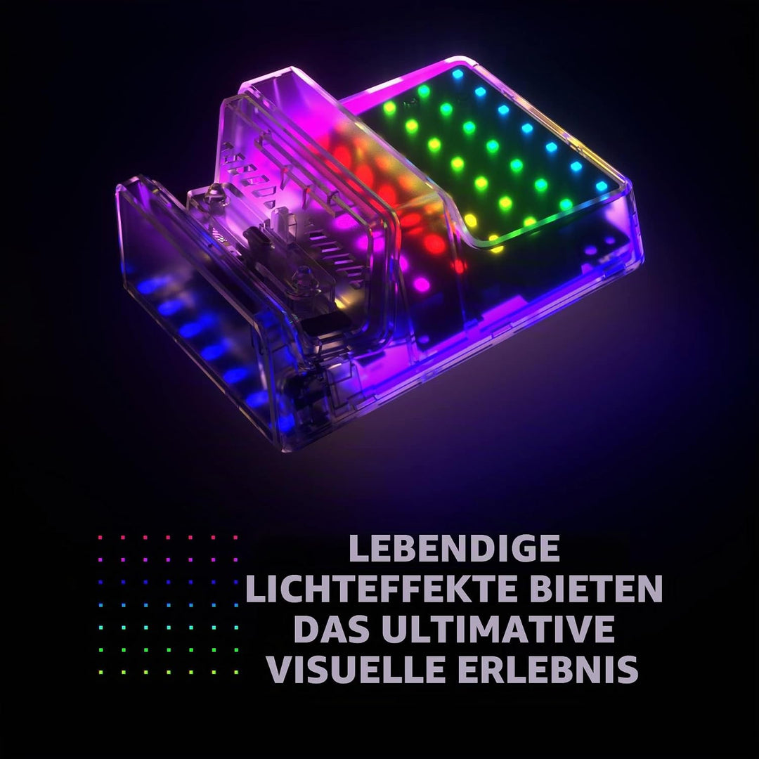 eXtremeRate AiryDocky LED Version DIY-Ersatz Gehäuse Case für Nintendo Switch/Switch OLED Dock, Re-D