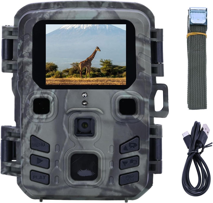 Kompakte Wildkamera, Full HD, PIR Bewegungssensor, Nachtsicht mit IR LEDs, IPX5, 180g leicht, Farbdi