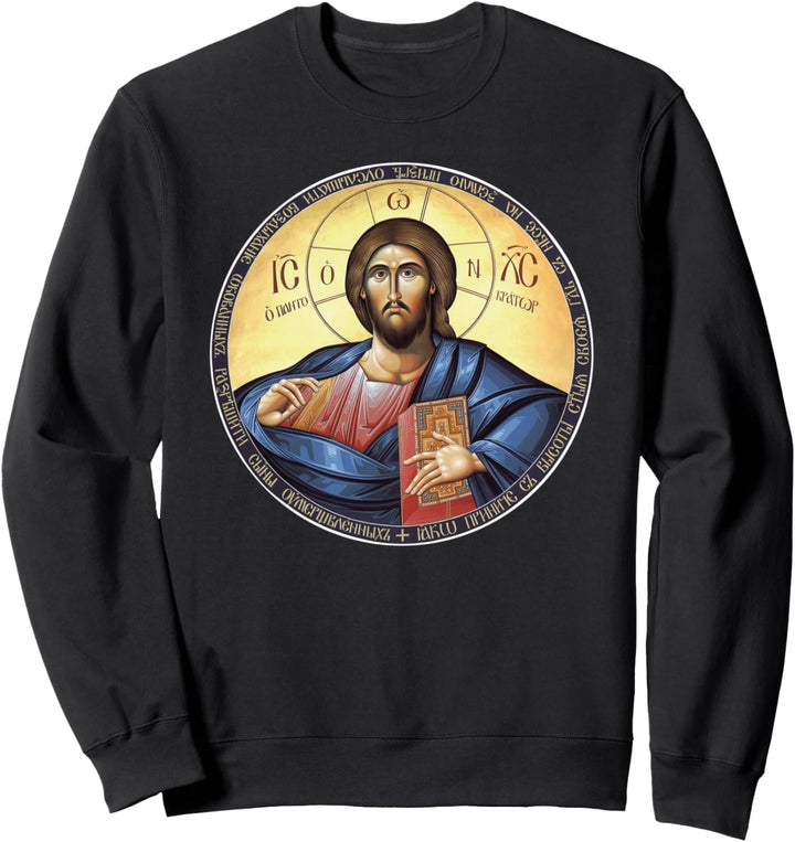 Jesus Christus Pantokrator Orthodox byzantinische Ikone Sweatshirt