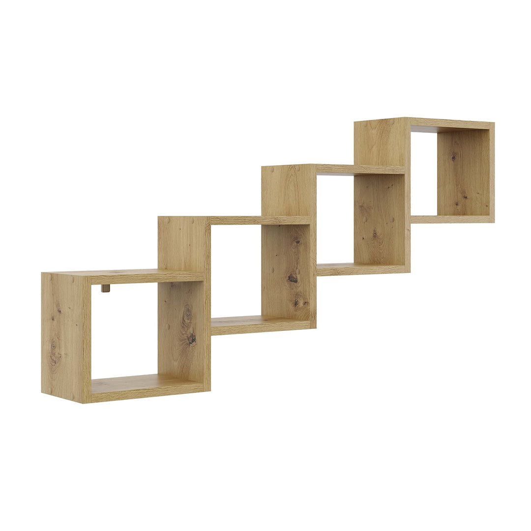 KUBUTKU Dekorativ Wandregal mit 4 Böden 109x57x18 Design Skandinavischer Modern für Wohnzimmer Küche