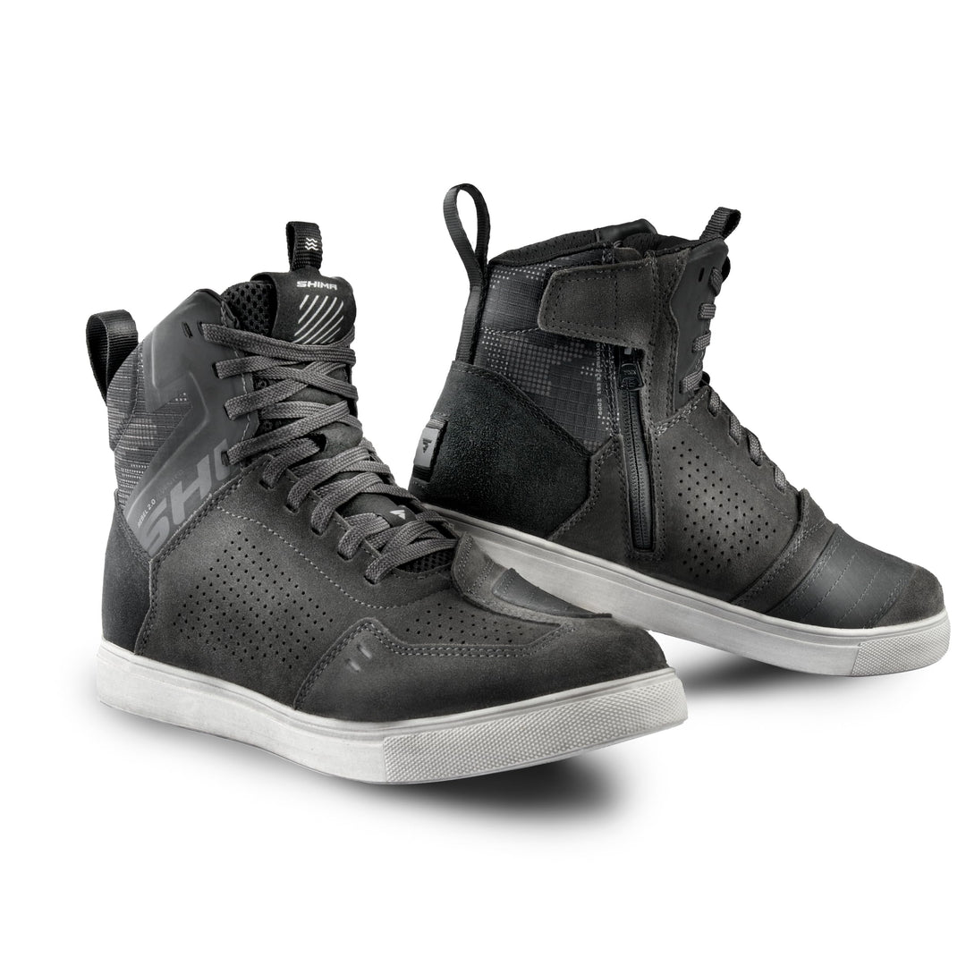 SHIMA Rebel 2.0 Motorrad Schuhe Herren Leder Belüftet Motorradstiefel Protektoren Sneaker Rutschfest