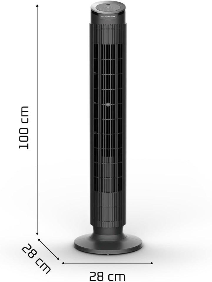 Rowenta Eole Silence Force, Tower Fan, Powerful Refreshment, Extremely Silent, Energy-Saving, Black