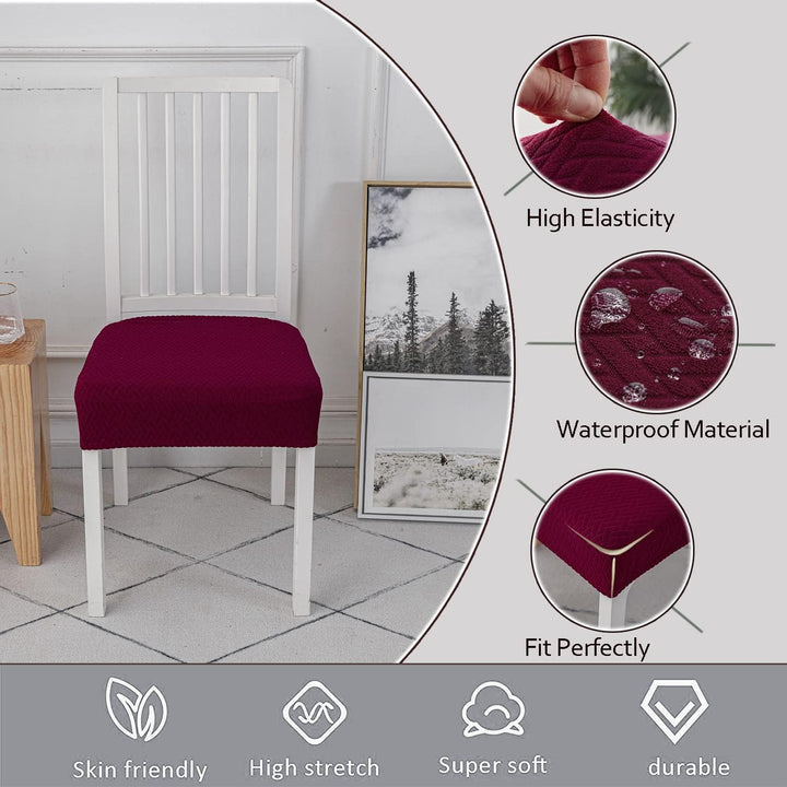 KELUINA Diamantgitter Jacquard wasserdichte Stuhl Sitzbezüge für Esszimmer Stretch Stuhl Sitzkissen