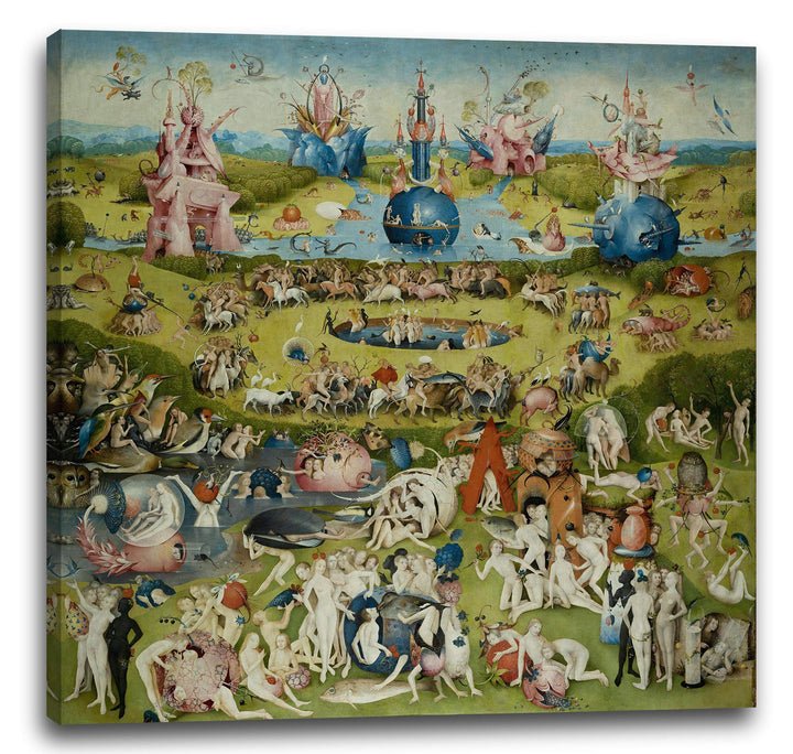 Printed Paintings Leinwand (60x60cm): Hieronymus Bosch - Der Garten der Lüste (1490/1510) - Mittlere