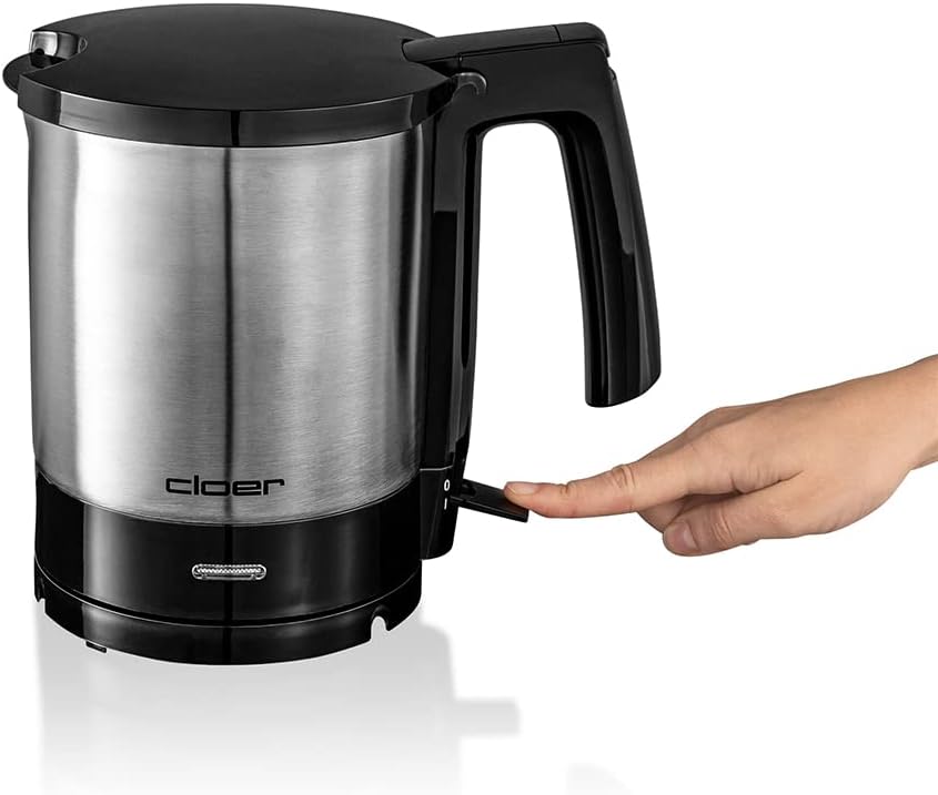 Cloer 4700 Wasserkocher, 2000 W mit innen liegender Füllmengenmarkierung, Trockengeh- und Überhitzun
