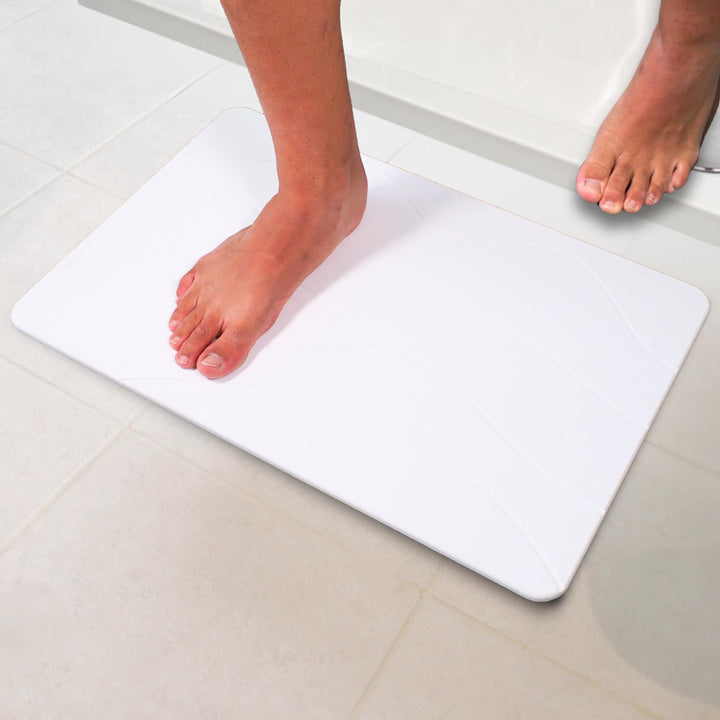 Pure 4Home Badematte Kieselgur 60 x 40 cm – Saugstark & Schnelltrocknend, rutschfest – Diatomit Stei