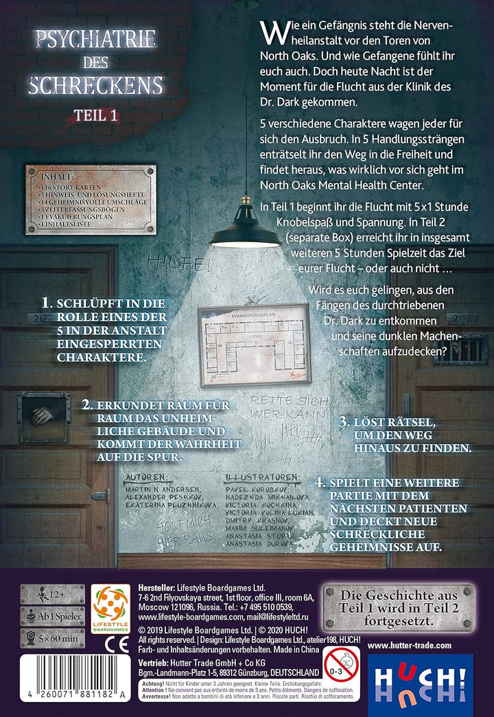 Huch & Friends 881205 Psychiatrie des Schreckens Box 1+2 Exit-Game: Escape-Thriller in 10 Episoden
