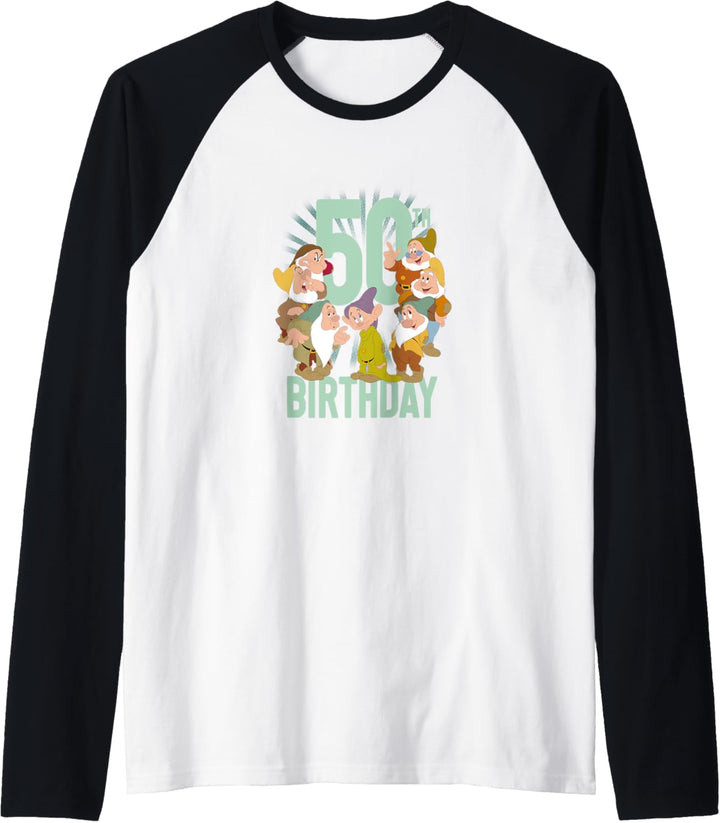 Disney Snow White Dwarfs Group Shot 50th Birthday Raglan