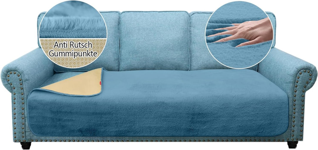 Granbest Luxus Dicken Sofa Sitzkissen Bezüge ähnlich Kaninchenfell Stilvolle Plüsch 750GSM Sitzbezüg