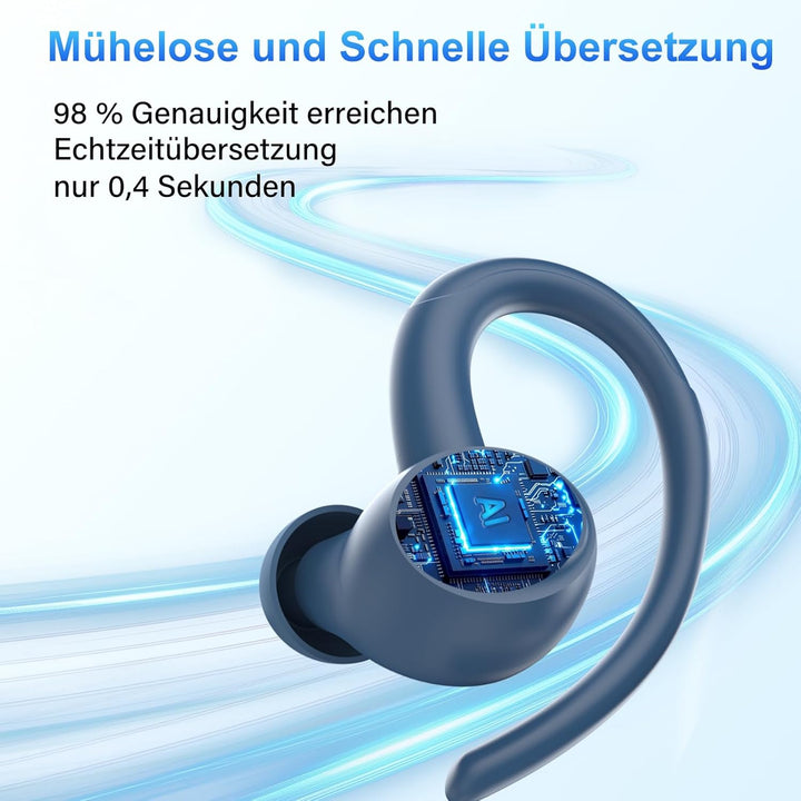 AI Kopfhörer Übersetzer, 3-in-1 Bluetooth 5.4 Echtzeit Sprachübersetzungs Kopfhörer, 164 Sprachen mi