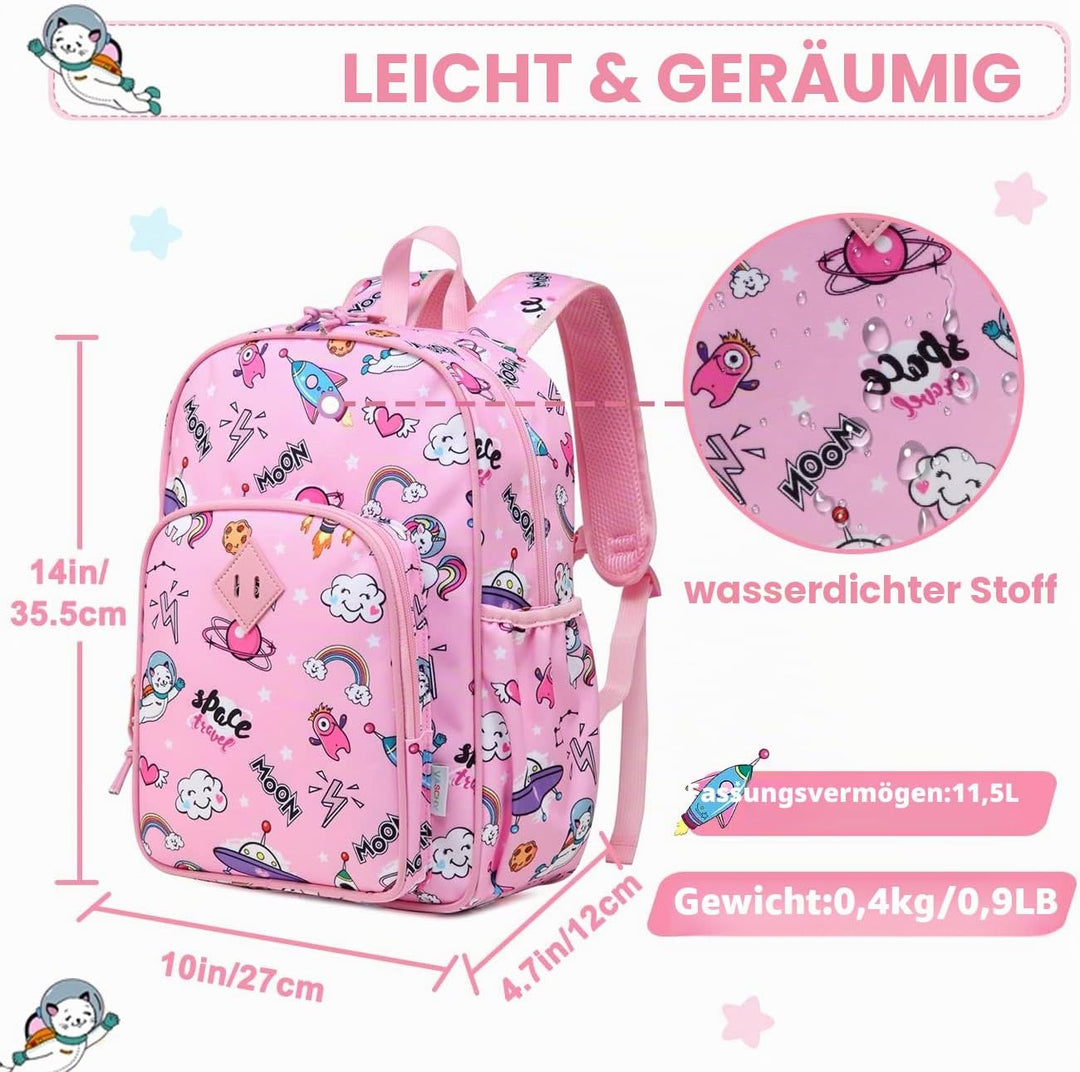 VASCHY Kinderrucksack, Niedlich Wasserabweisend Vorschule Kinder Jungen Rucksack Leicht Kindergarten