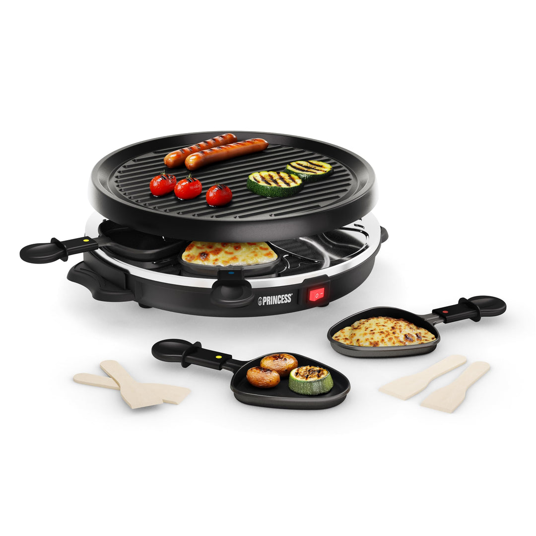 Princess 162725 Raclette und Antihaftbeschichtung Grill-Set für 6 Personen, 800
