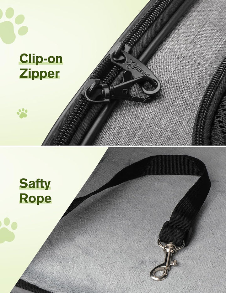 pecute Hundetasche Faltbar Hundebox Auto Mit Atmungsaktives Netzgewebe, Katzentransportbox Für Katze