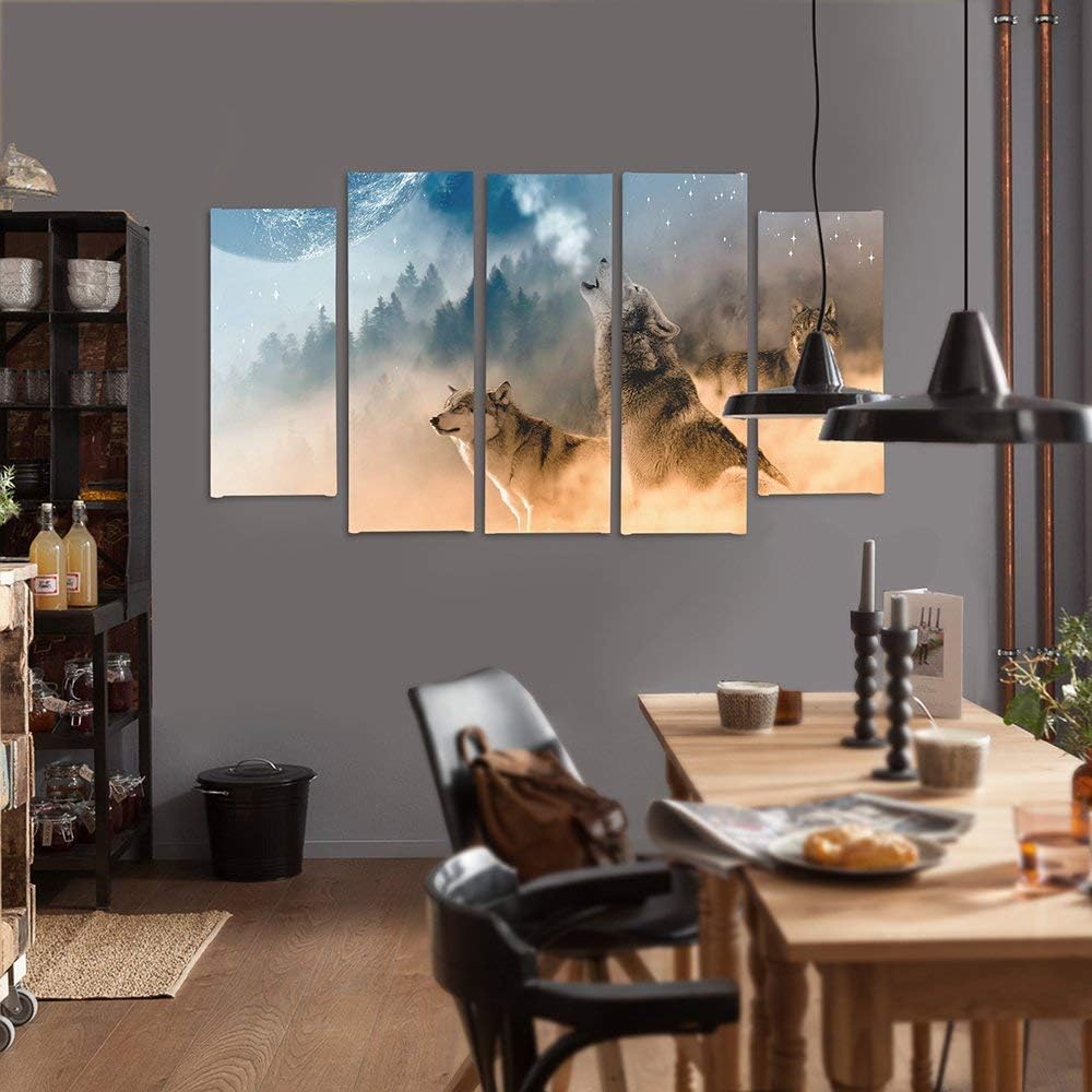 Feeby Leinwandbild - 5 Teile - Bilder, Wand Bild, Wandbilder, Kunstdruck XXL, 5-Teilig, Typ B, 150x1