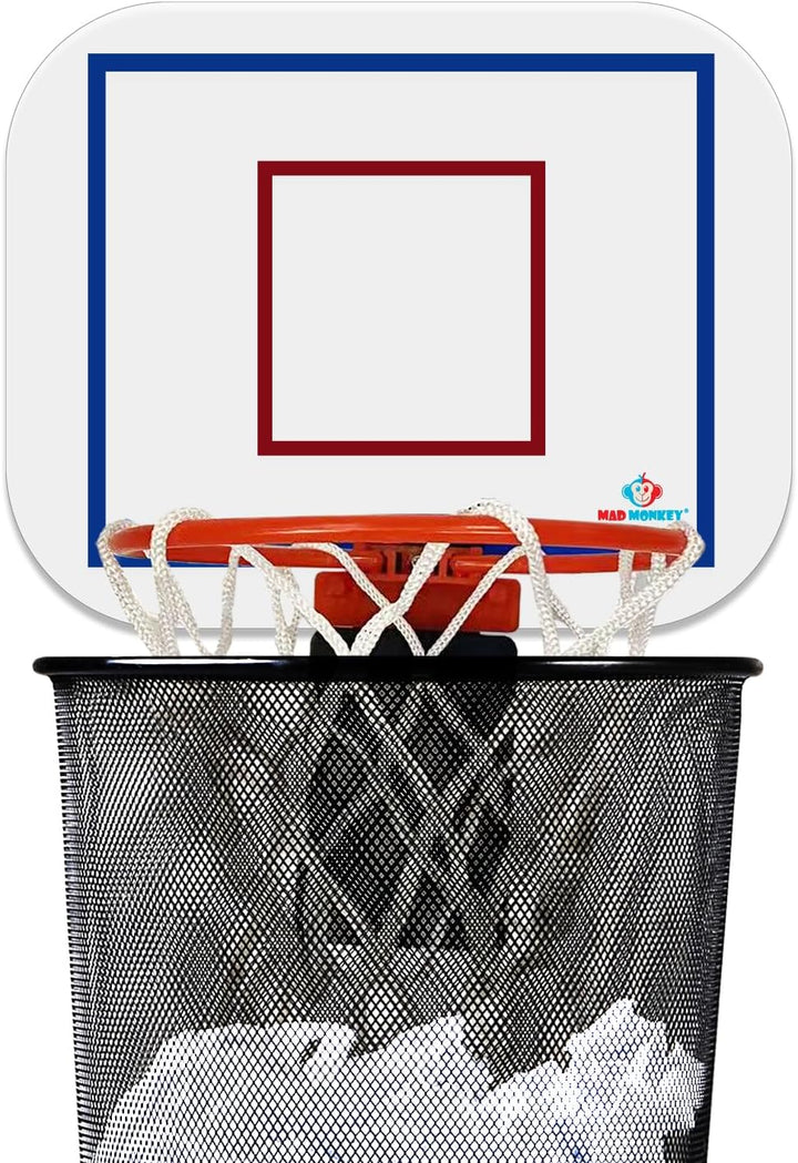 Mad Monkey Basketballkorb Mülleimer - Lustiger Papierkorb für Jugendzimmer oder Büro - Basketball Mü