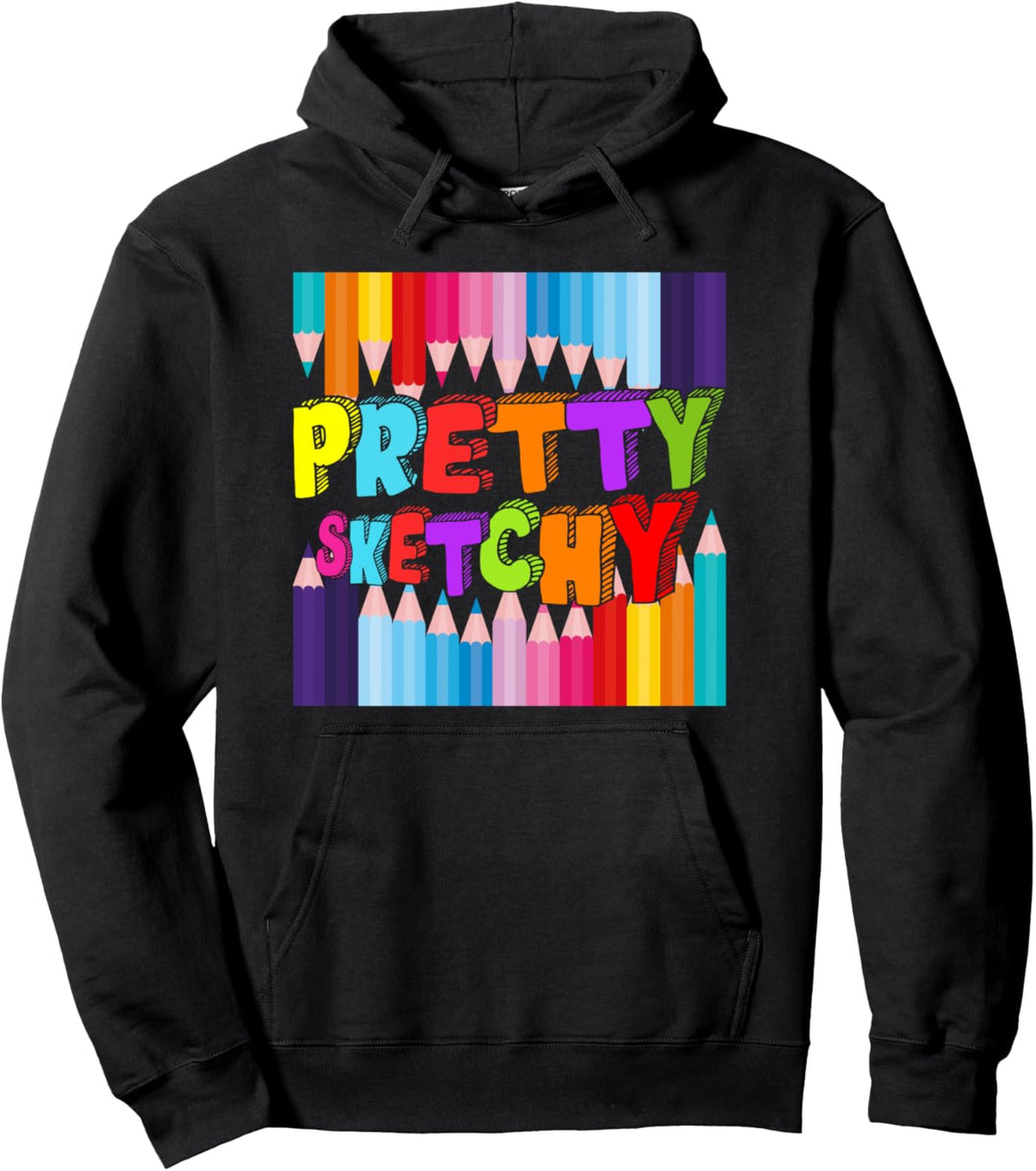 Ziemlich skizzenhafte Zeichnung Bunte visuelle Pullover Hoodie