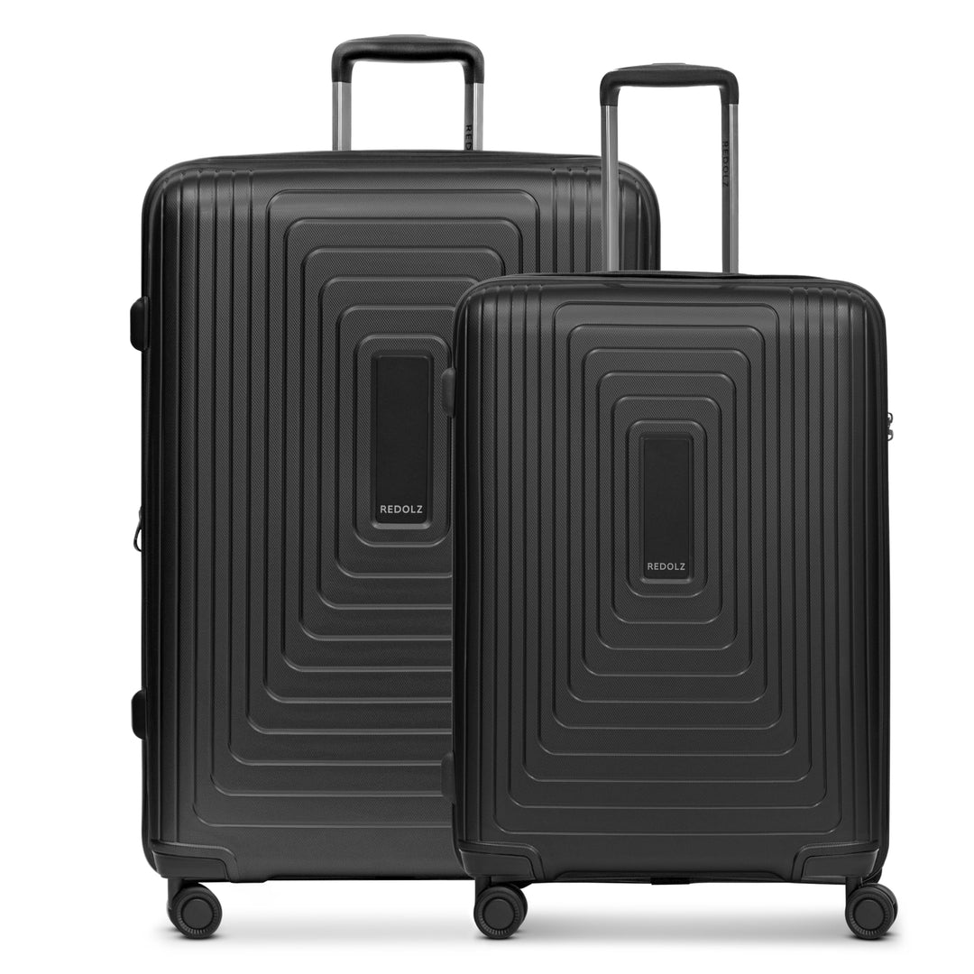REDOLZ Hartschalen Koffer-Set-2-teilig | M Trolley 46 x 30 x 66 cm - 3,7 kg + L Trolley 52 x 34 x 77