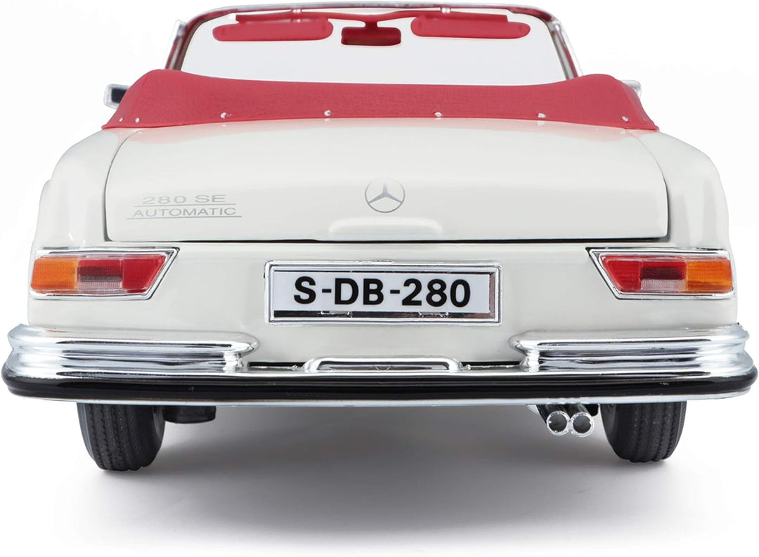 Maisto Mercedes 280SE, Modellauto mit Federung, Massstab 1:18, Türen und Motorhaube beweglich, Ferti
