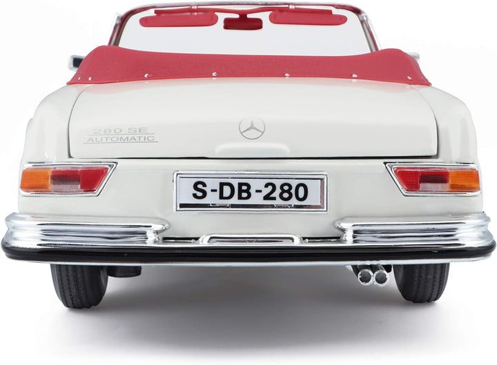 Maisto Mercedes 280SE, Modellauto mit Federung, Massstab 1:18, Türen und Motorhaube beweglich, Ferti