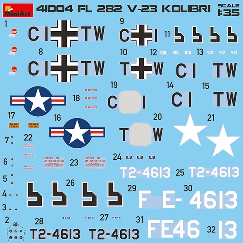 MiniArt 41004 1:35 FL 282 V-23 Hummingbird Hubschrauber - originalgetreue Nachbildung, Modellbau, Pl