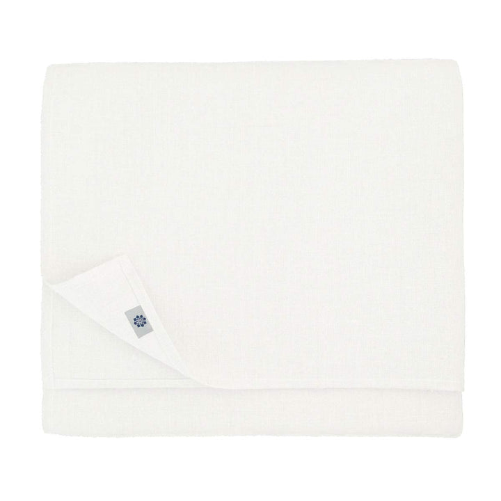Linen & Cotton Elegante Tischdecke Rund/Oval Amelia - 100% Leinen, Weiss/Weiss (Durchmesser 156cm) T