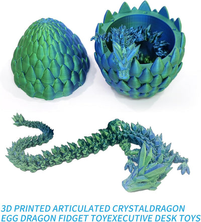 Yearsahrk 3D Gedrucktes Drachenei Geheimnisvolle Drachen Spielzeug Realistische Realistische Bewegli