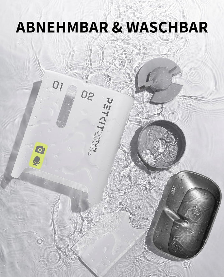 PETKIT Futterautomat Katze 2 Näpfe Mit Kamera, Futterautomat Katze,5L Katzen Futterautomaten,Automat