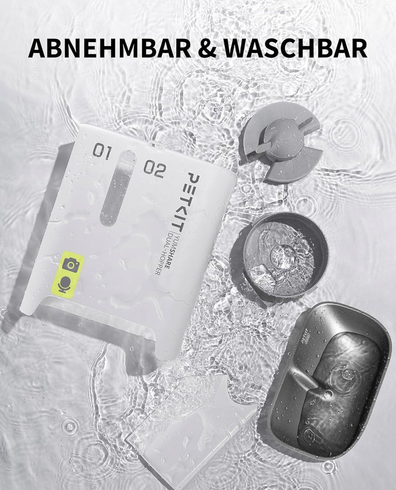 PETKIT Futterautomat Katze 2 Näpfe Mit Kamera, Futterautomat Katze,5L Katzen Futterautomaten,Automat