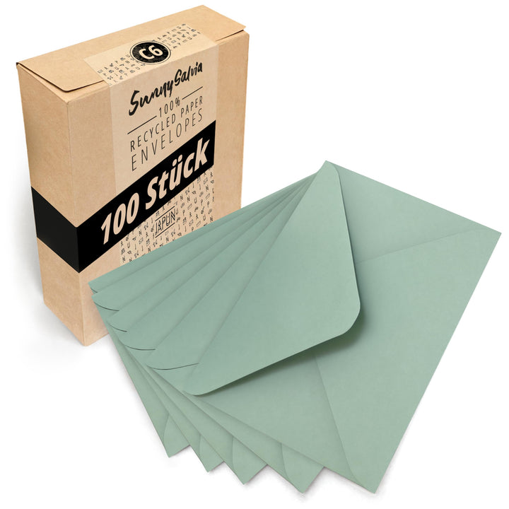 Japun – Briefumschläge (100 Stück) aus Papier, Kuvert, Umschlag ohne Fenster - DIN C6-162 x 114 mm -