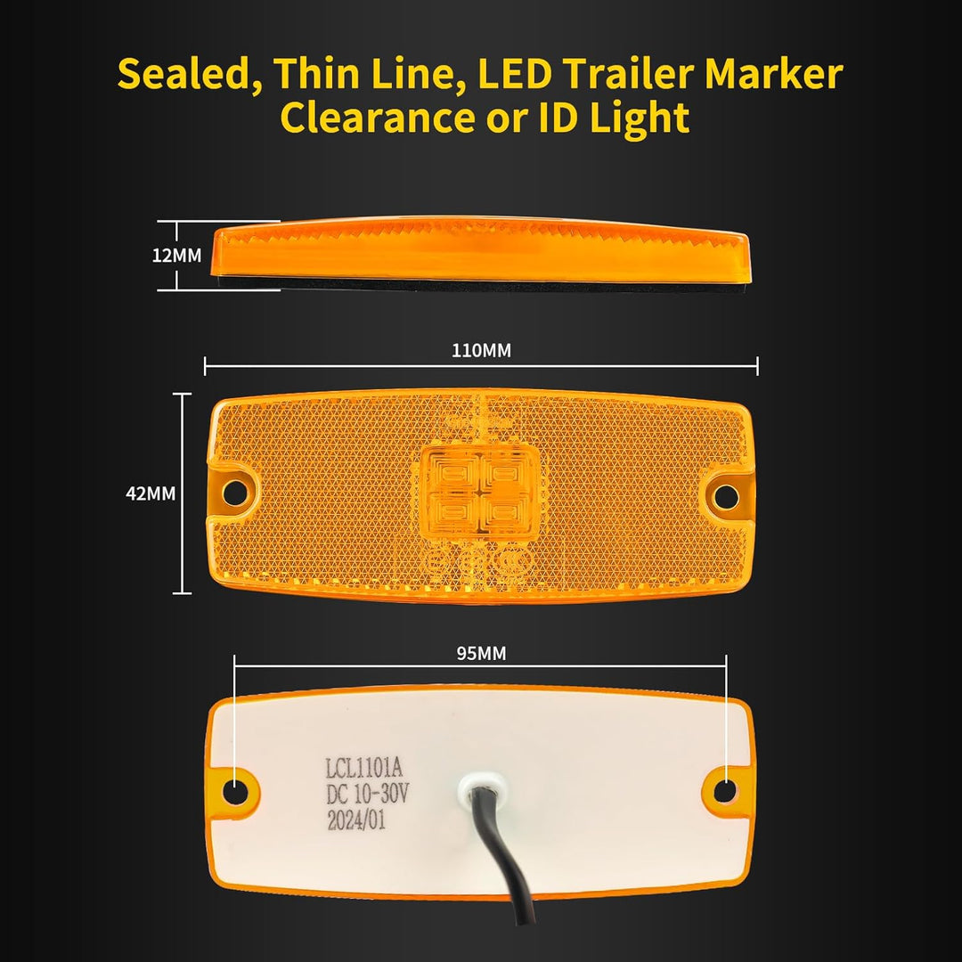 Qiping 2 Pack Begrenzungsleuchte Orange 12V 24V LED Umrissleuchte Gelb Bernstein Positionsleuchte mi