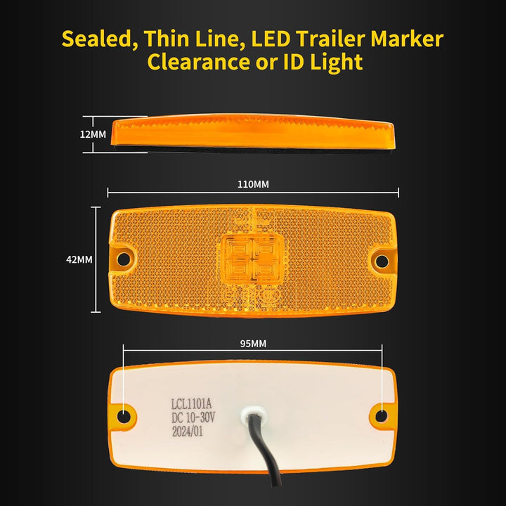 Qiping 2 Pack Begrenzungsleuchte Orange 12V 24V LED Umrissleuchte Gelb Bernstein Positionsleuchte mi
