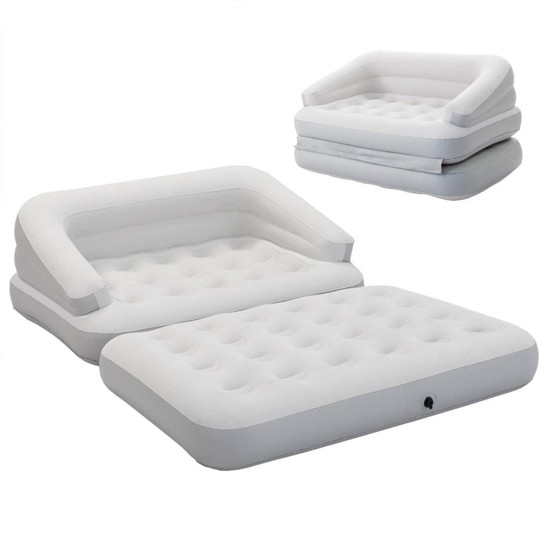 Aufblasbare Couches Schlafsofa, beflockte Luftmatratze Bett mit Armlehne, Doppelgrösse