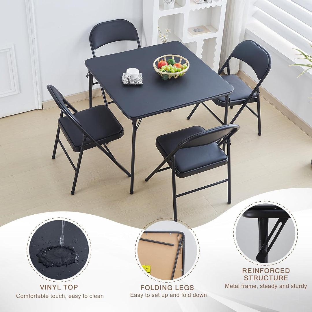 BOOSDEN Klapptisch, Multifunktionstisch, Schwarz, Klappbar Tisch als Campingtisch, Gartentisch, Balk