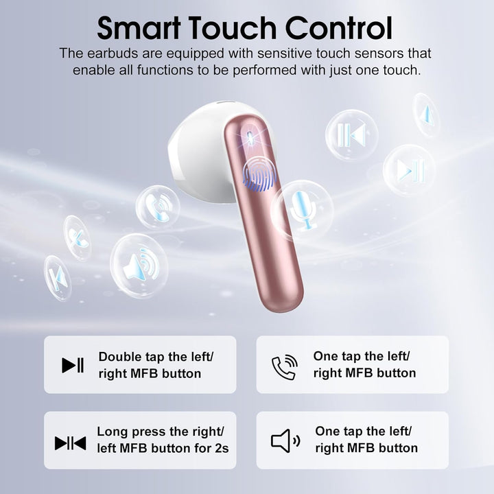 Bluetooth Kopfhörer, 2026 Kopfhörer Kabellos Bluetooth 5.4, 40Std HIFI Stereo In Ear Kopfhörer mit 4