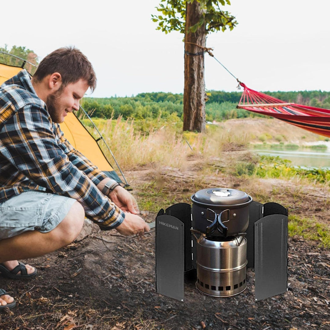 Campingkocher Windschutz 8 Platten Outdoor Herd Windschutzscheibe Campingbrenner Windschutzscheibe K