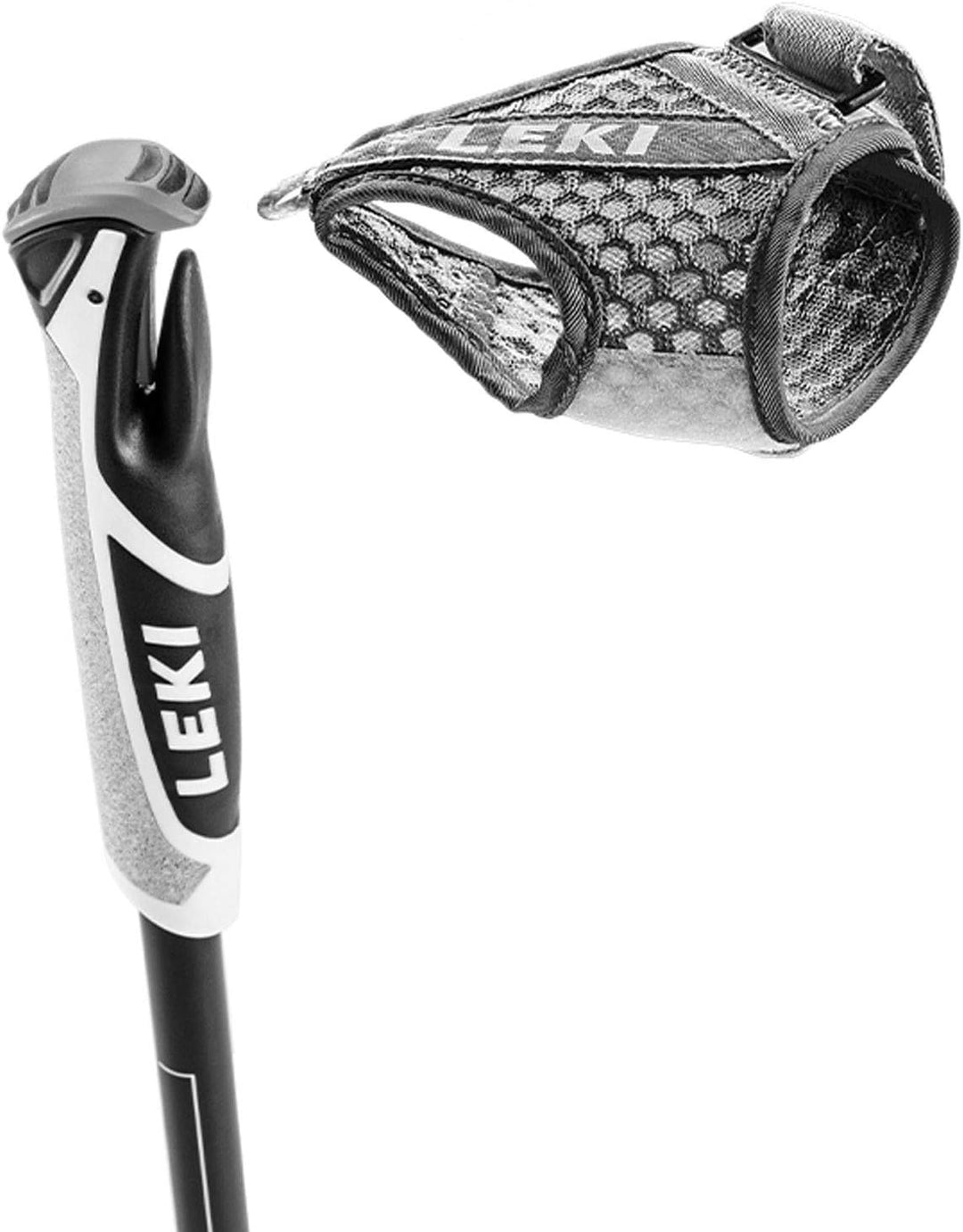 LEKI Pacemaker Nordic Walking Stock 100 Dark Blue Metalic/White/Neon Red, 100 Dark Blue Metalic/Whit