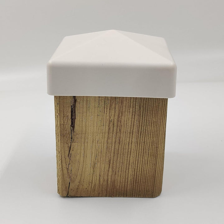 10 Stück Zaun Pfostenkappe 90 mm Pyramide Abdeckkappe cremeweiss für Pfosten 9 x 9 cm (UV stabilisie