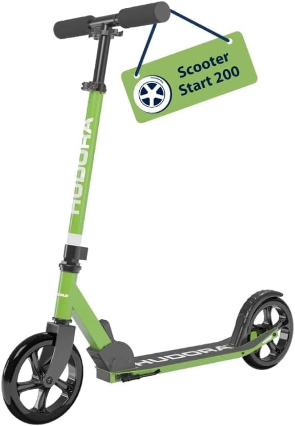 HUDORA Scooter Start 200, Stabiler Aluminium-Roller, Höhenverstellbarer & zusammenklappbarer Cityrol