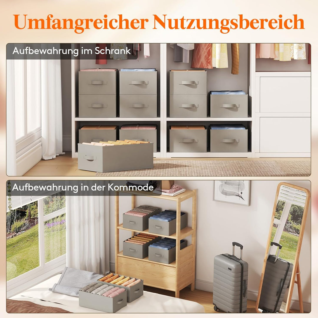 Lifewit Schrank Aufbewahrungsbox Kleidung, Jeans Ordner für Kleiderschrank mit Trennplatte, 6 Fächer