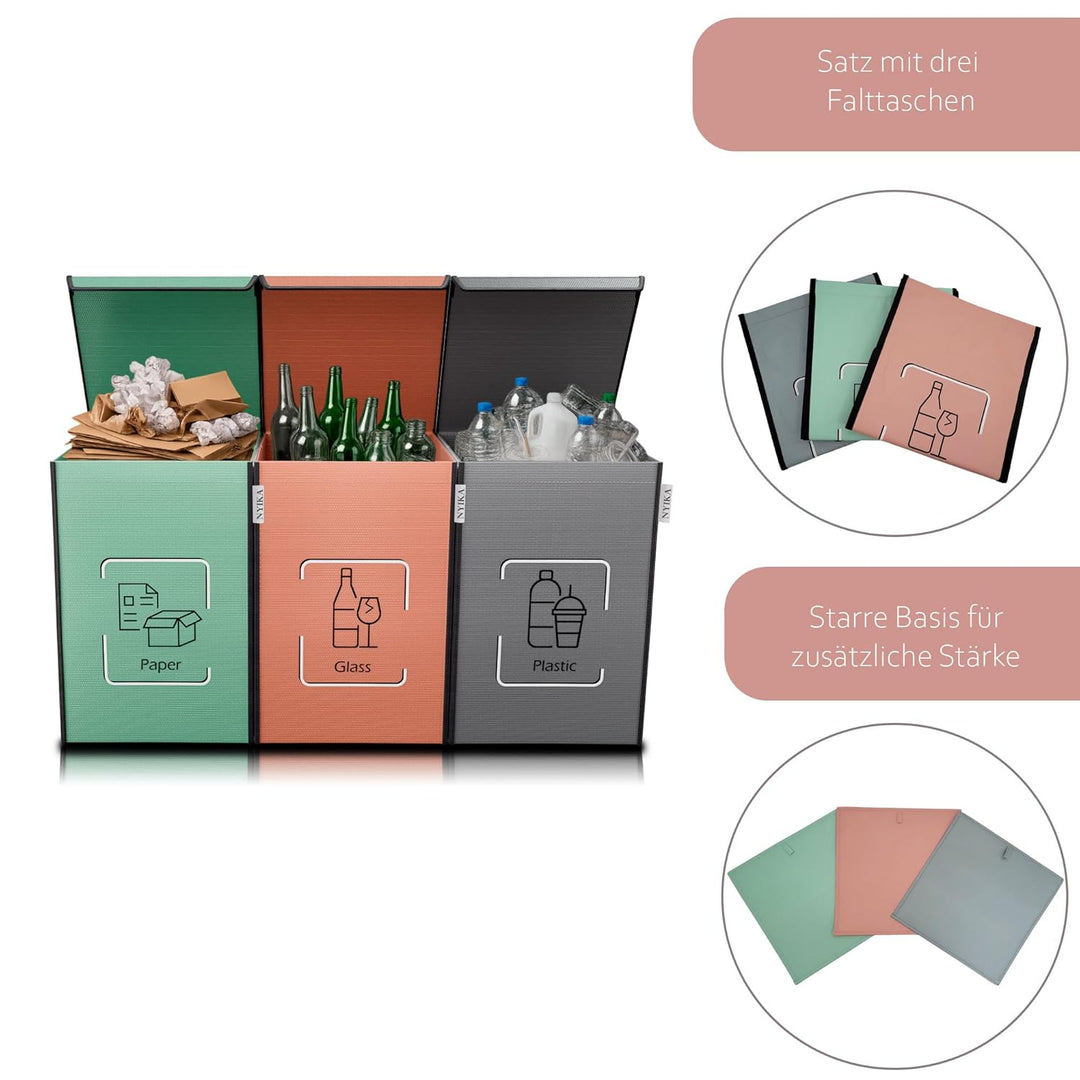 NYIKA Recycling System - Altglas Sammelbehälter - Pfandflaschen Aufbewahrung - Leergut Sammelbehälte