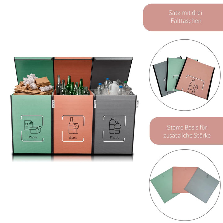 NYIKA Recycling System - Altglas Sammelbehälter - Pfandflaschen Aufbewahrung - Leergut Sammelbehälte