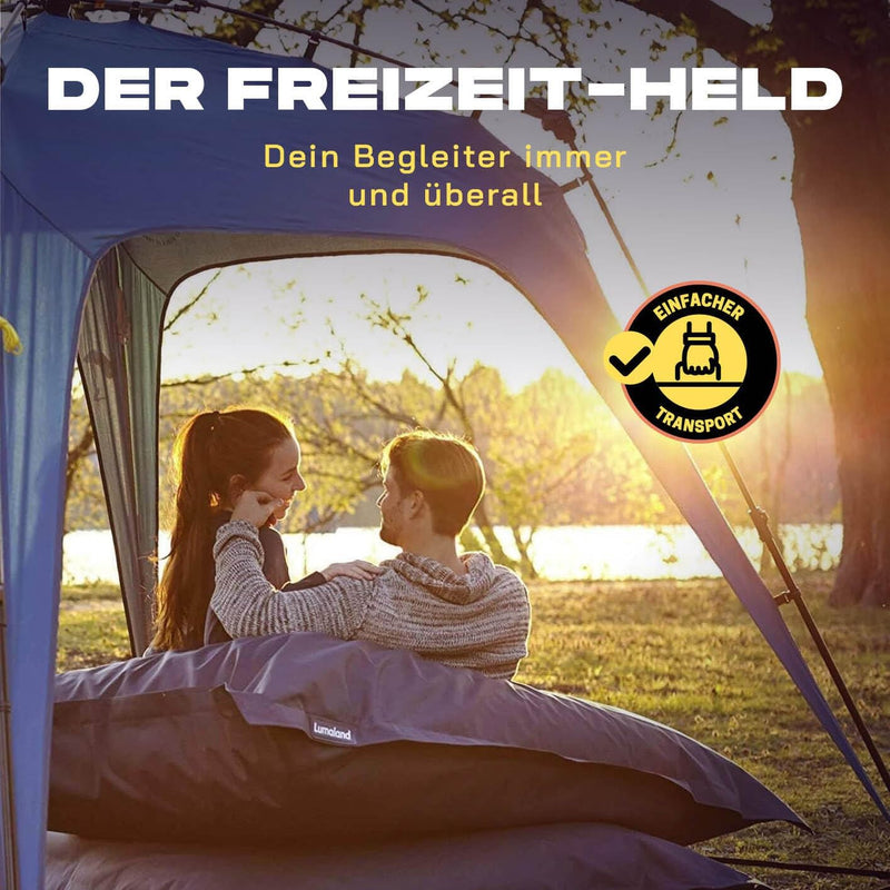 Lumaland Outdoor Pop Up Pavillon Gartenzelt Camping Partyzelt Zelt robust wasserdicht