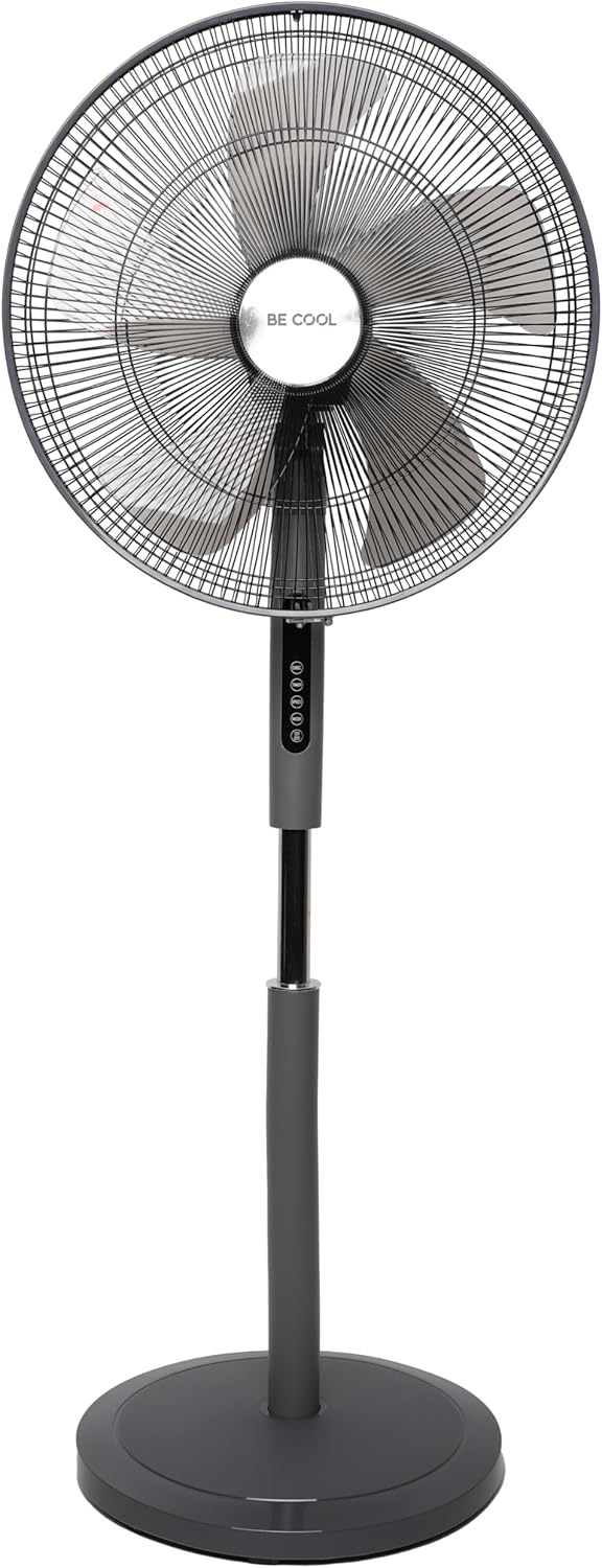 Be Cool Standventilator BC18ST2505 mit Fernbedienung | 3 Geschwindigkeitsstufen | Timer | Oszillatio