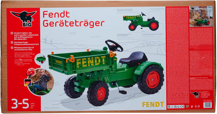 BIG - Fendt Geräteträger - Kindertraktor, Spielfahrzeug mit Präzisionskettenantrieb, 3-fach verstell
