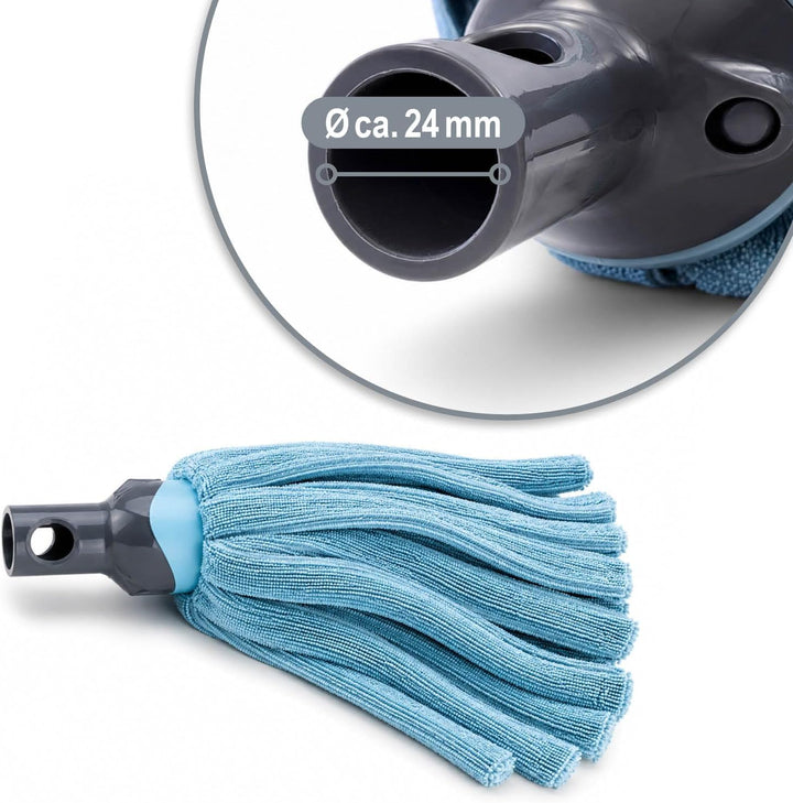 com-four® 2X Mopp Ersatzköpfe Mikrofaser – Wischmopp Ersatz für Bodenwischer – saugfähige und waschb