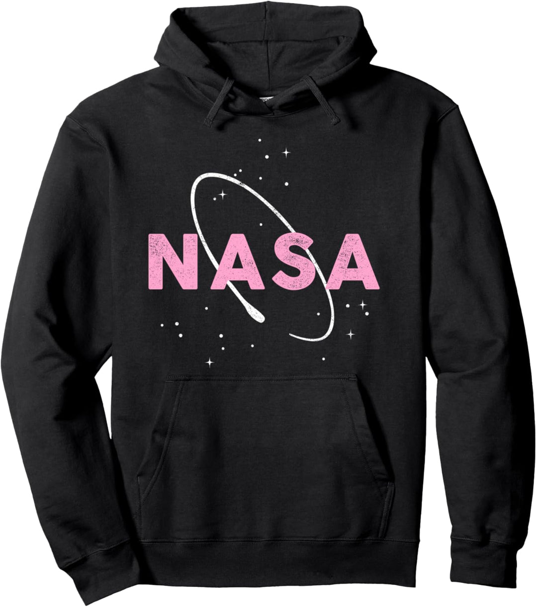 NASA Pink Logo With White Space Ring Pullover Hoodie