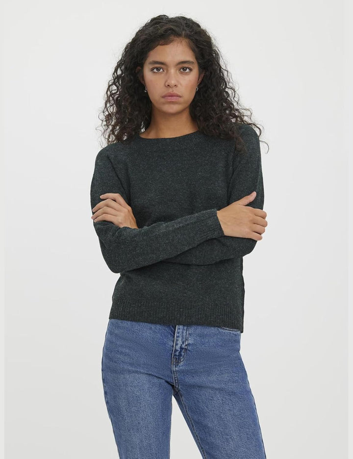 VERO MODA PETITE Damen Vmdoffy Ls O-Neck Blouse Ga Ptt Strickpullover XS Pine Grove/Detail:melange,