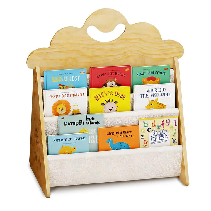 CEWROM Kinder Bücherregal Holz, Montessori Bücherregal Kinder, Kinderregal mit 2 Ebenen, offenes Kin