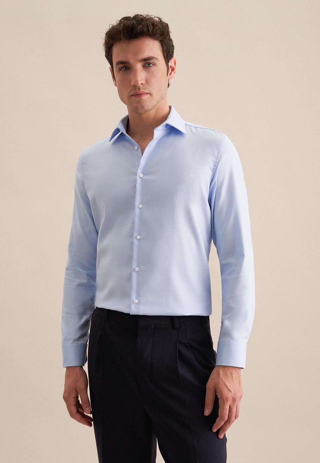 Seidensticker Herren Men Shaped Longsleeve Cotton Businesshemd 37 Blau(253690), 37 Blau(253690)