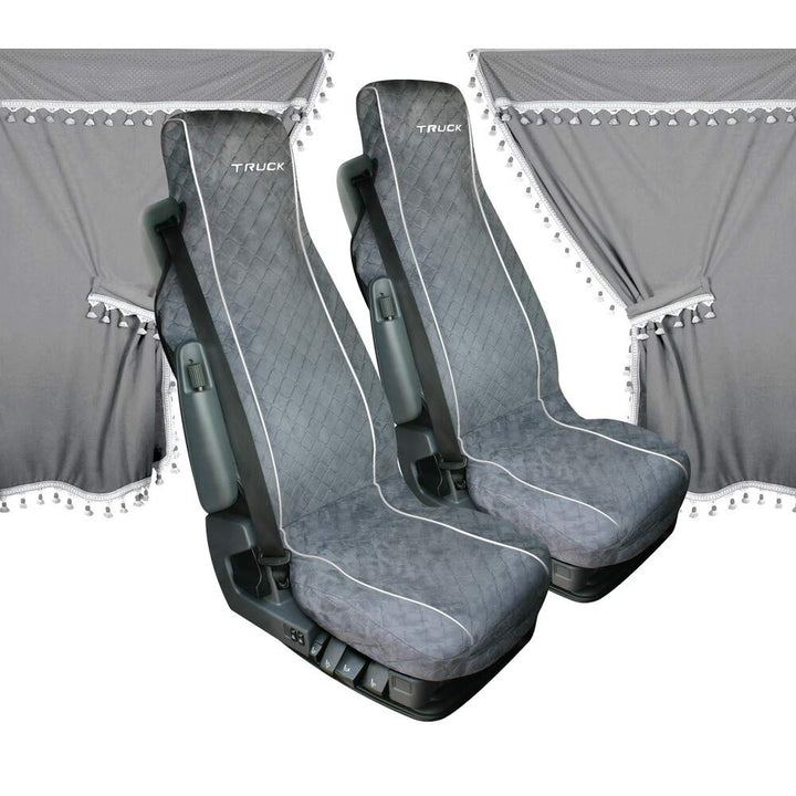 Lampa Melissa Innenraum-Set Mikrofaser Sitzbezug und Gardinen in grau, grau